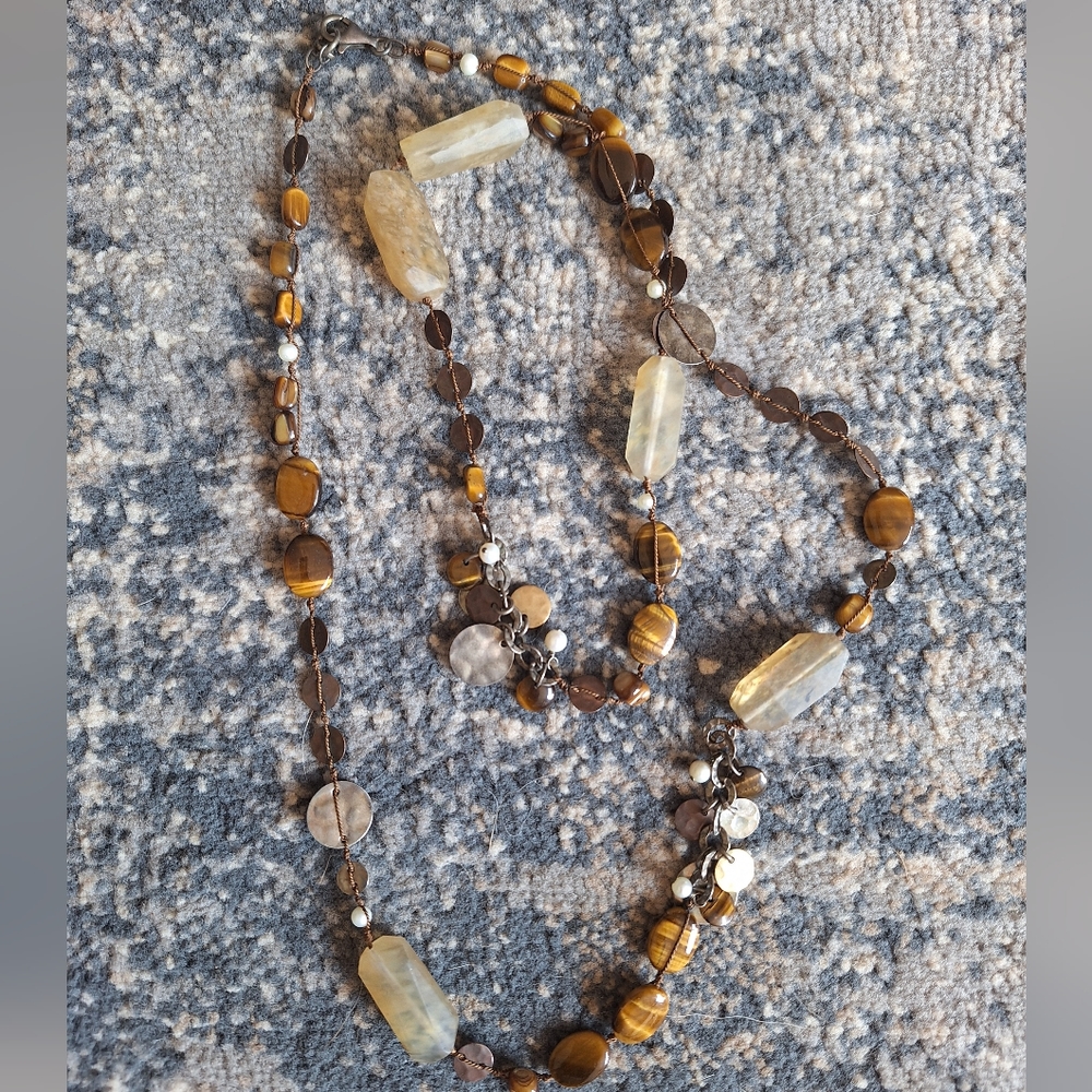 Silpada N1826 Knotted Silk Necklace with Tiger Eye